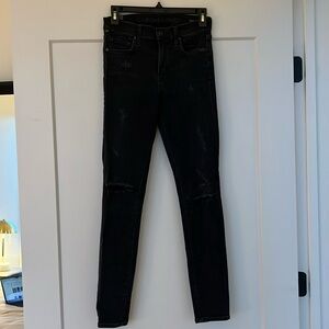 Citizens of Humanity “Rocket” high rise skinny. Black wash with distress.